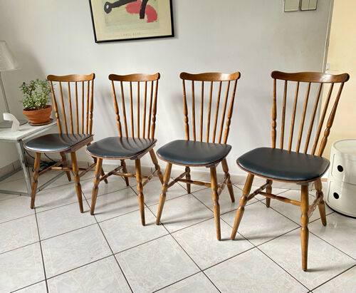 4 chairs bistro baumann tacoma boston vintage 60s