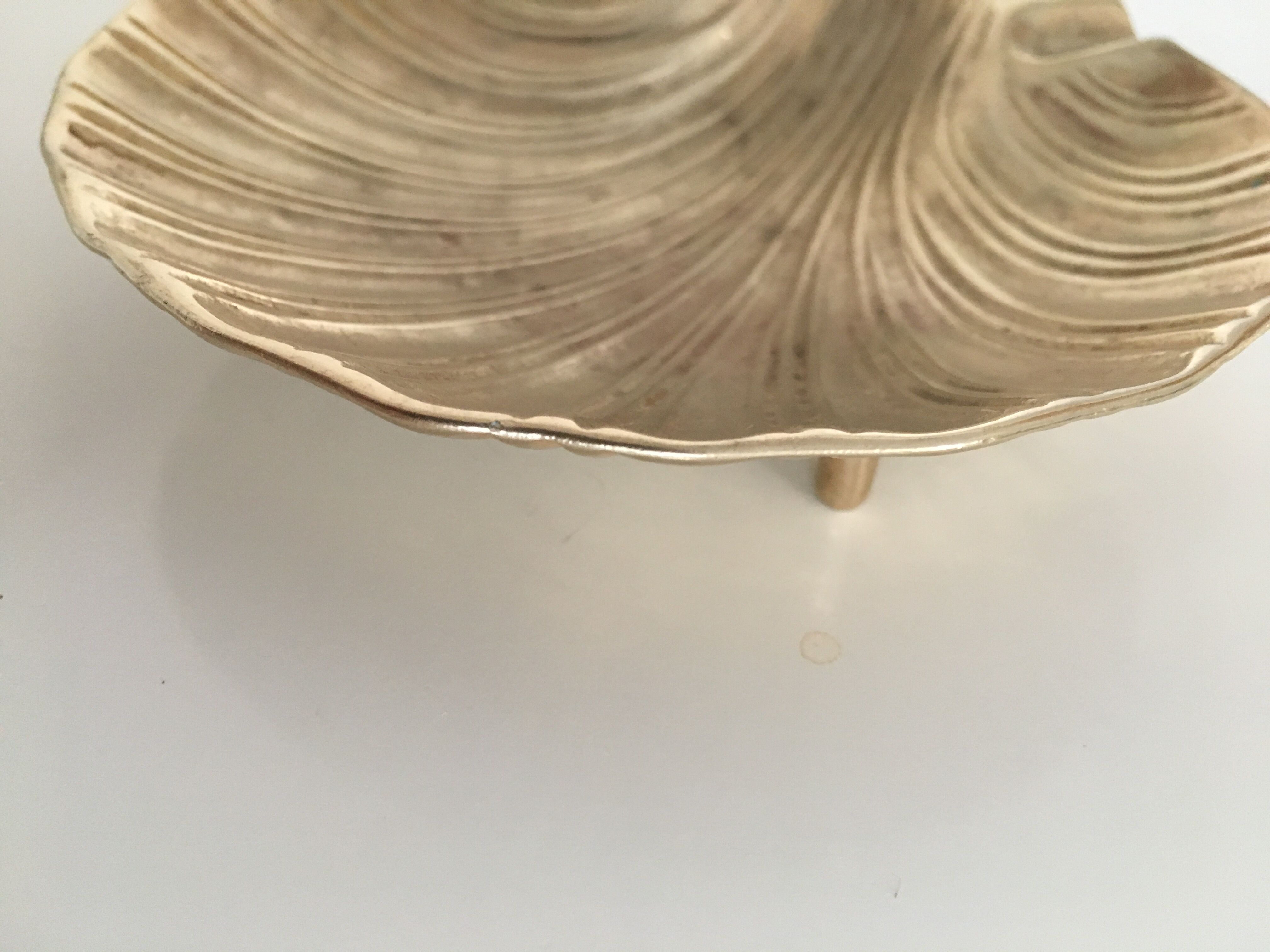 St. James shell ashtray in golden brass