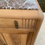 Renovated art deco sideboard in solid oak and marble