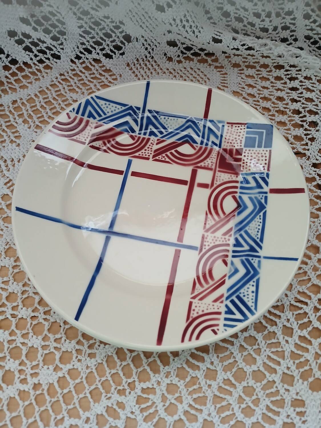 3 old Badonviller dinner plates