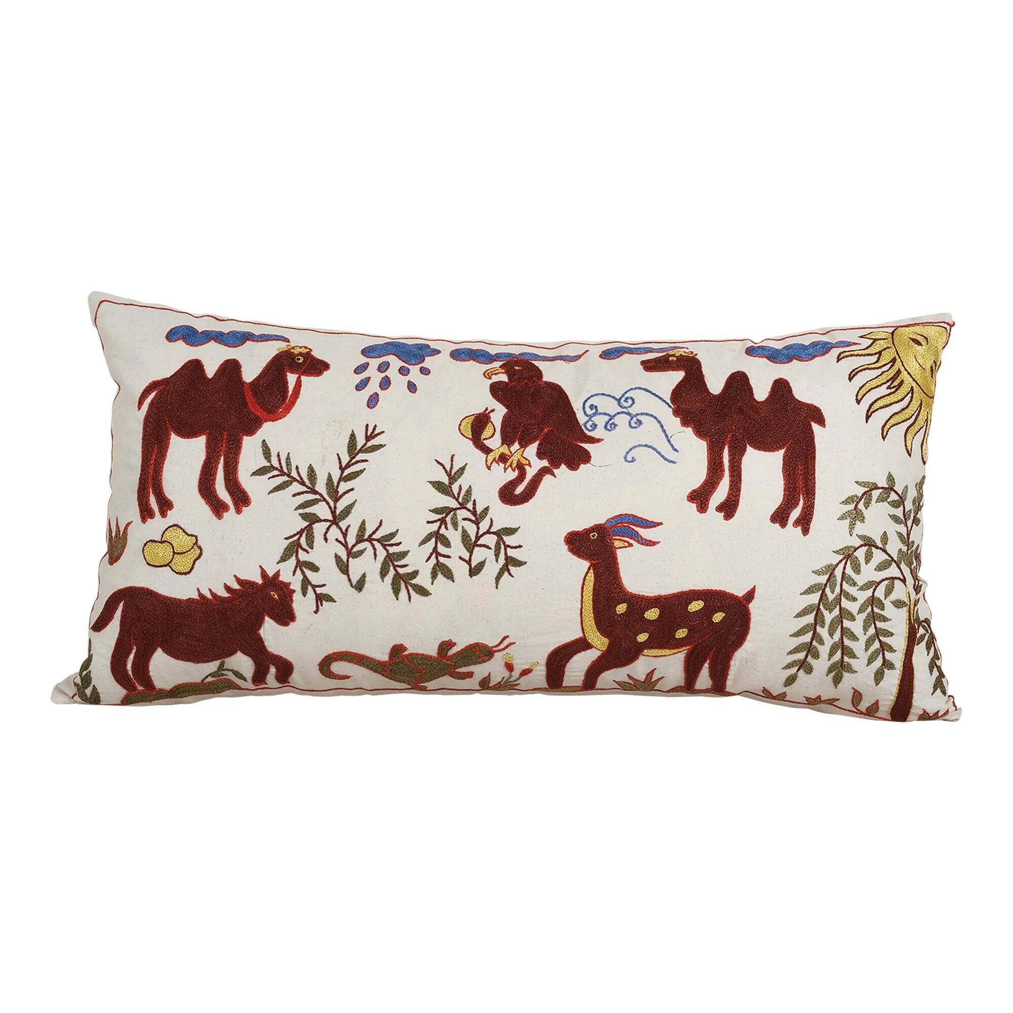 Vintage embroidered cushion cover 46x86 cm