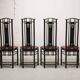 Giorgetti Italian Design High Back Dining Chairs with Pink Upholstery 1980s