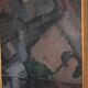 Original large mid-century Swedish oil on canvas – “Composition” by Sixten Lundbohm – vintage & framed – 77 × 70 cm (30.3" × 27.6")