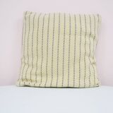 Coussin vintage rayé beige