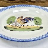 Ancien plat coq poule Saint Clément Luneville modèle Charolles