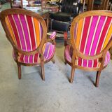 Pair of armchairs louis philippe medaillon walnut of the xix th century