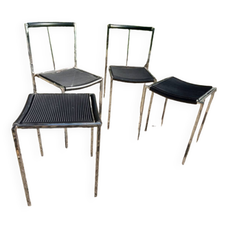 Lot chaises et tabourets Zeus Maurizio Peregalli années 80