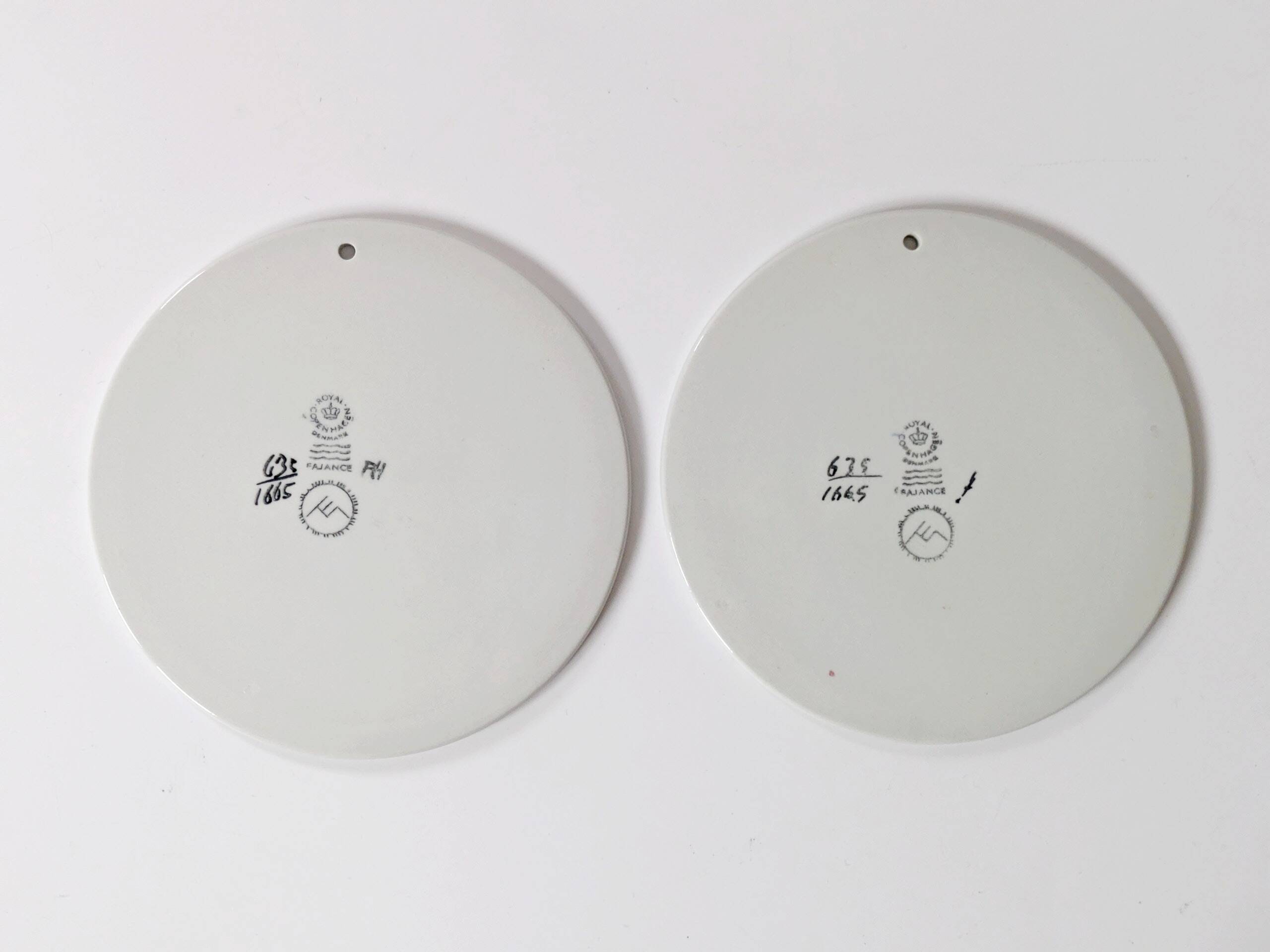 Set of 2 Royal Copenhagen trivets, Denmark, 1970s