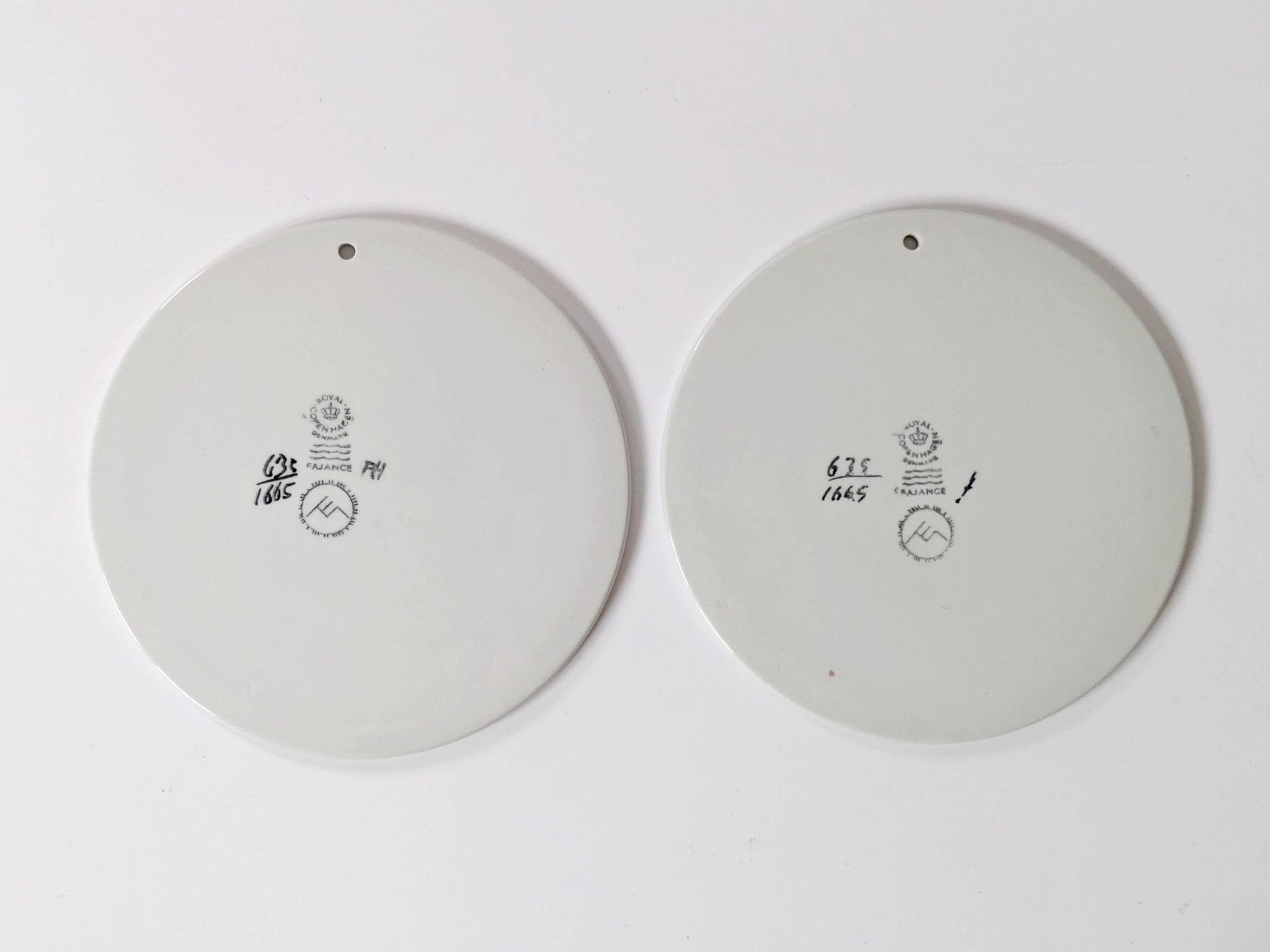 Set of 2 Royal Copenhagen trivets, Denmark, 1970s