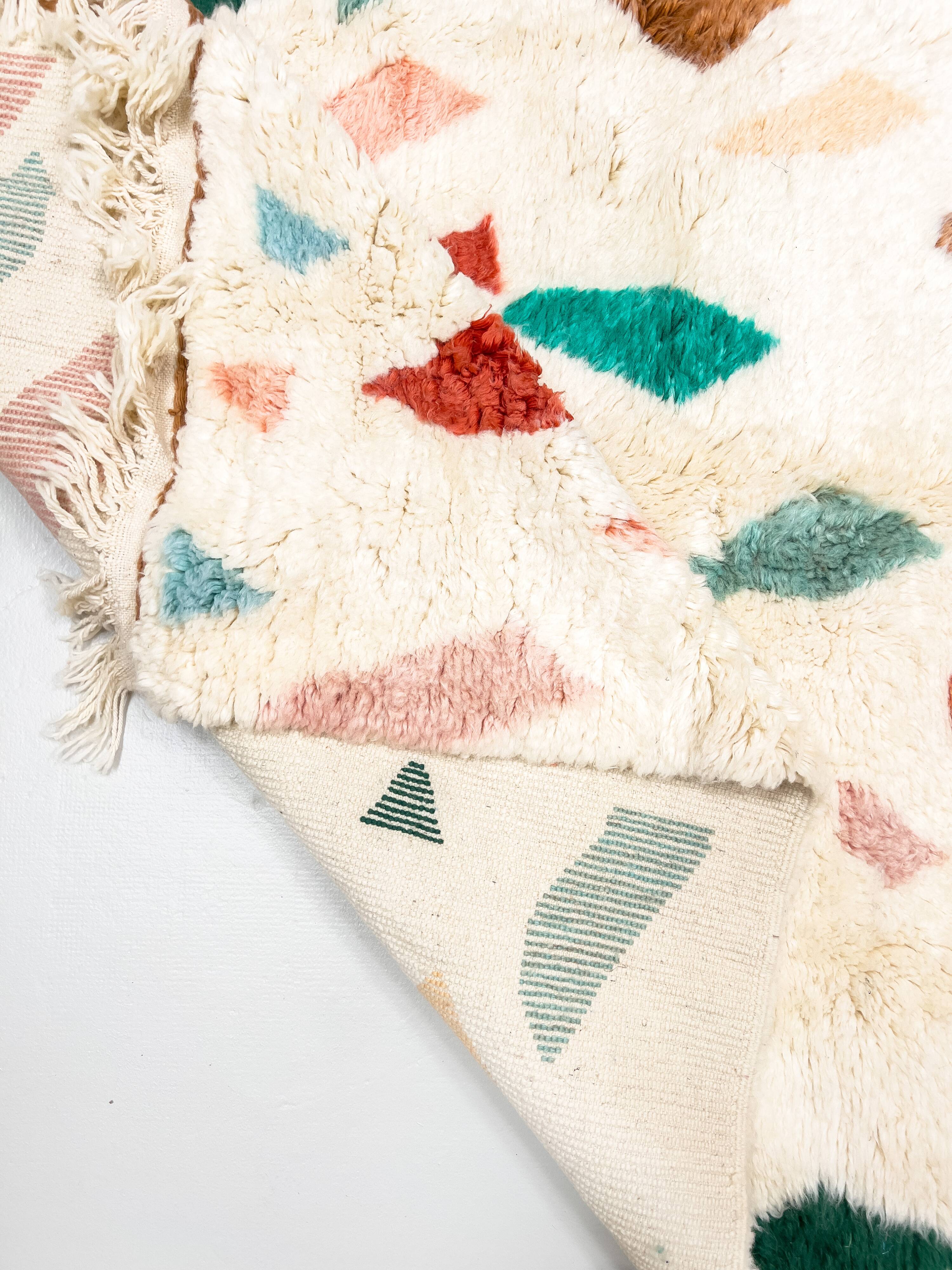 Moroccan Berber rug, Beni Ouarain terrazzo, 2.88x1.97m