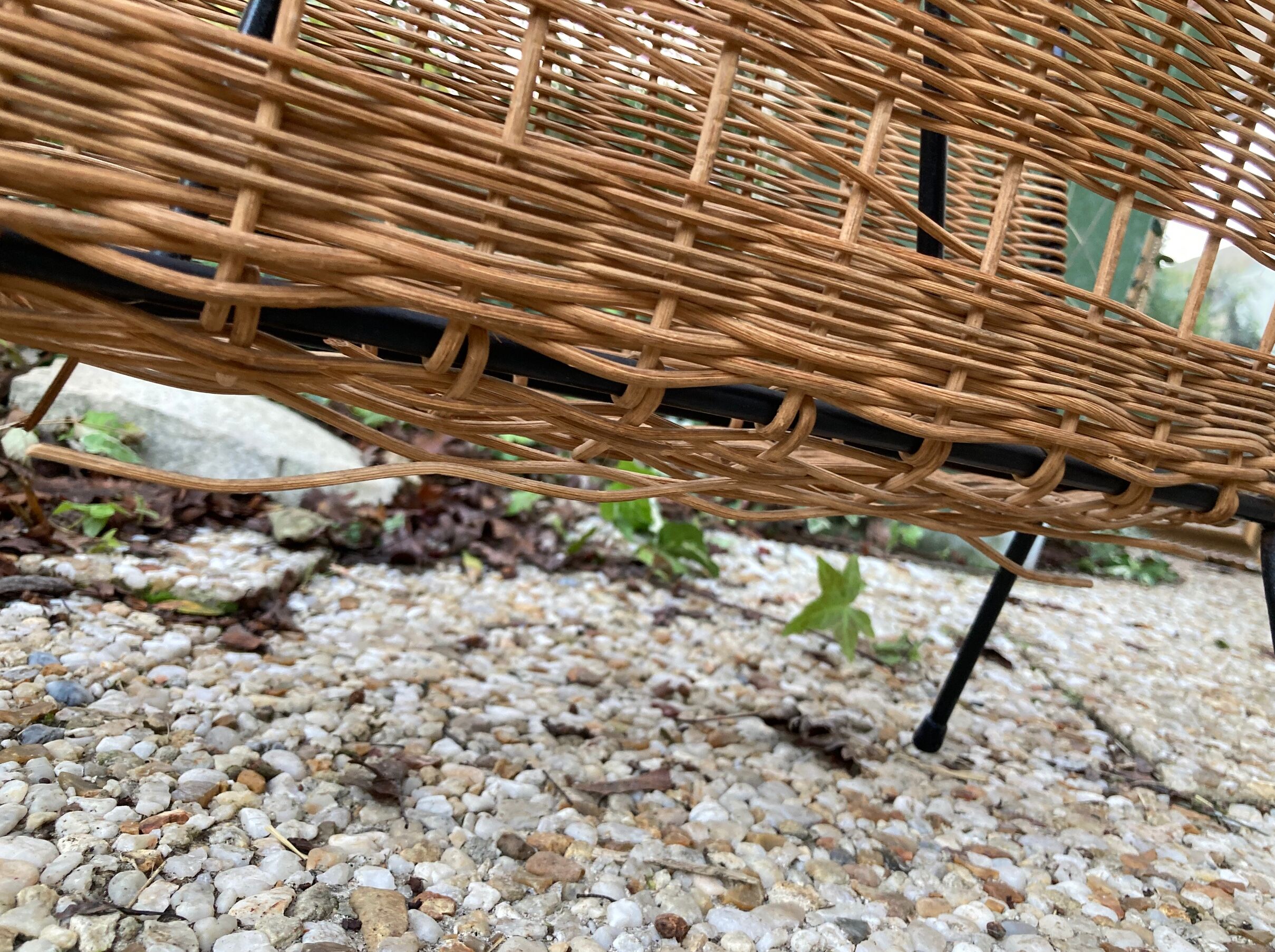 Raoul Guys vintage wicker magazine holder