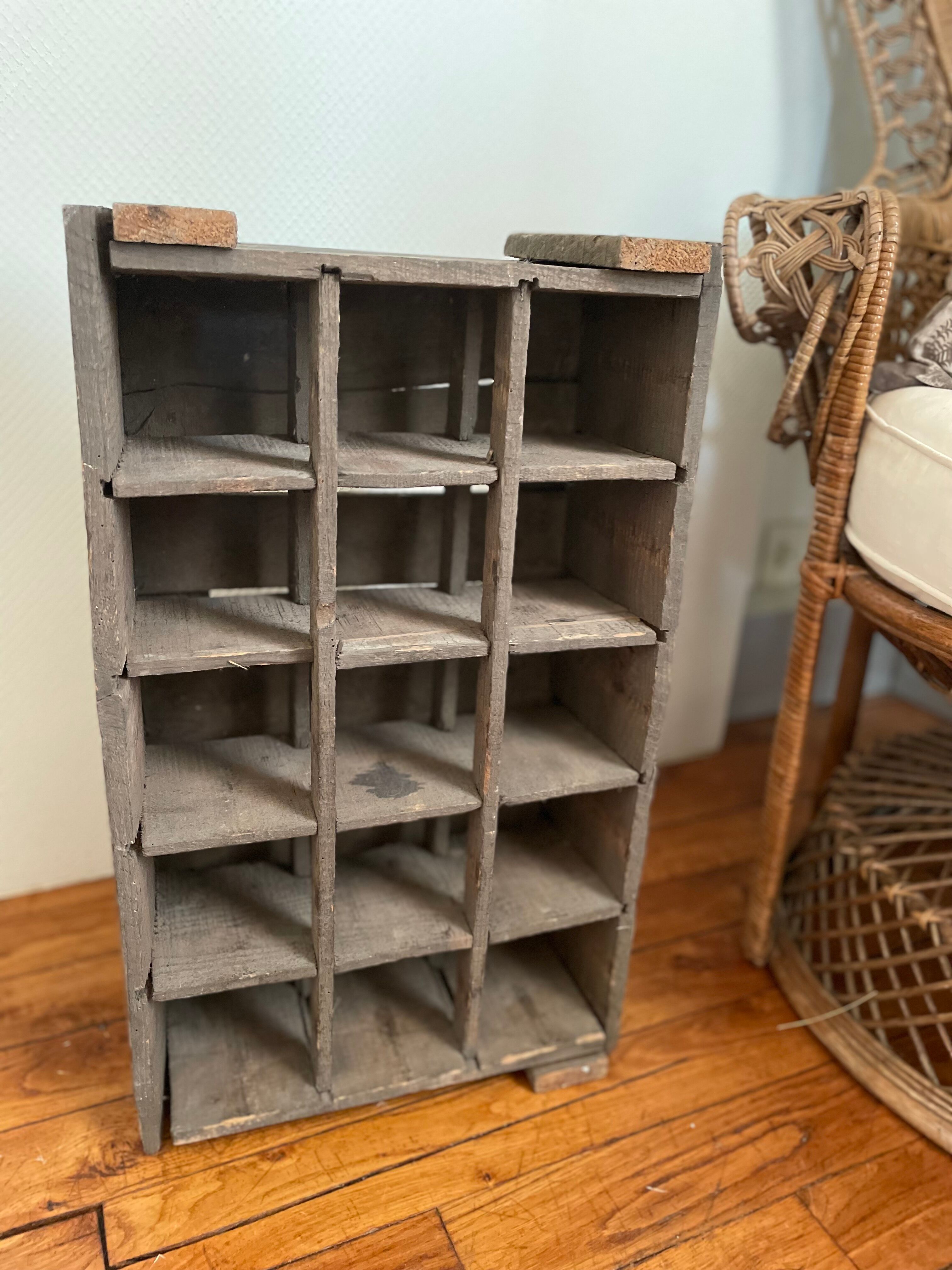 Old wooden bottle locker