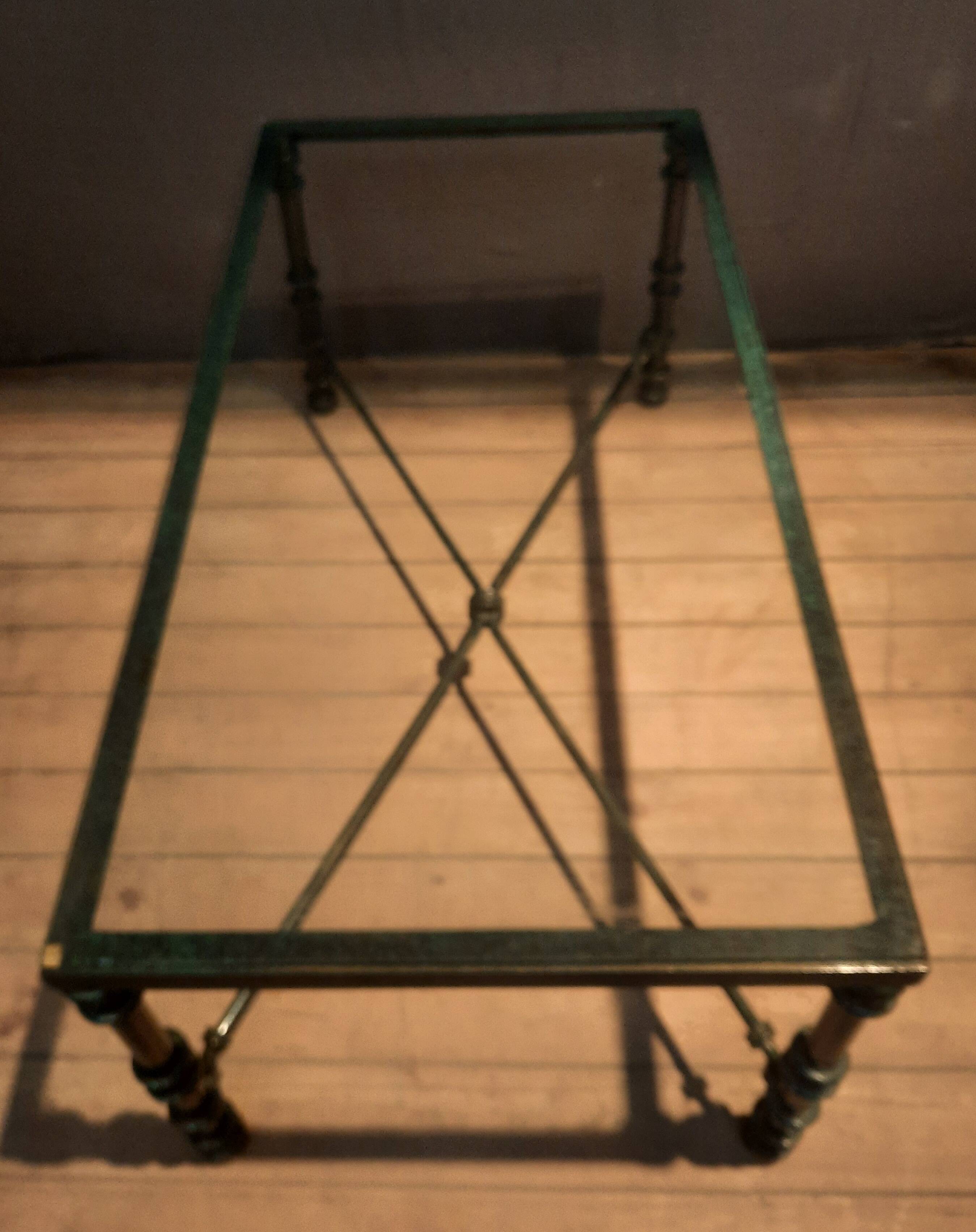 Table basse  rectangulaire  metal et verre