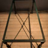 Rectangular metal and glass coffee table