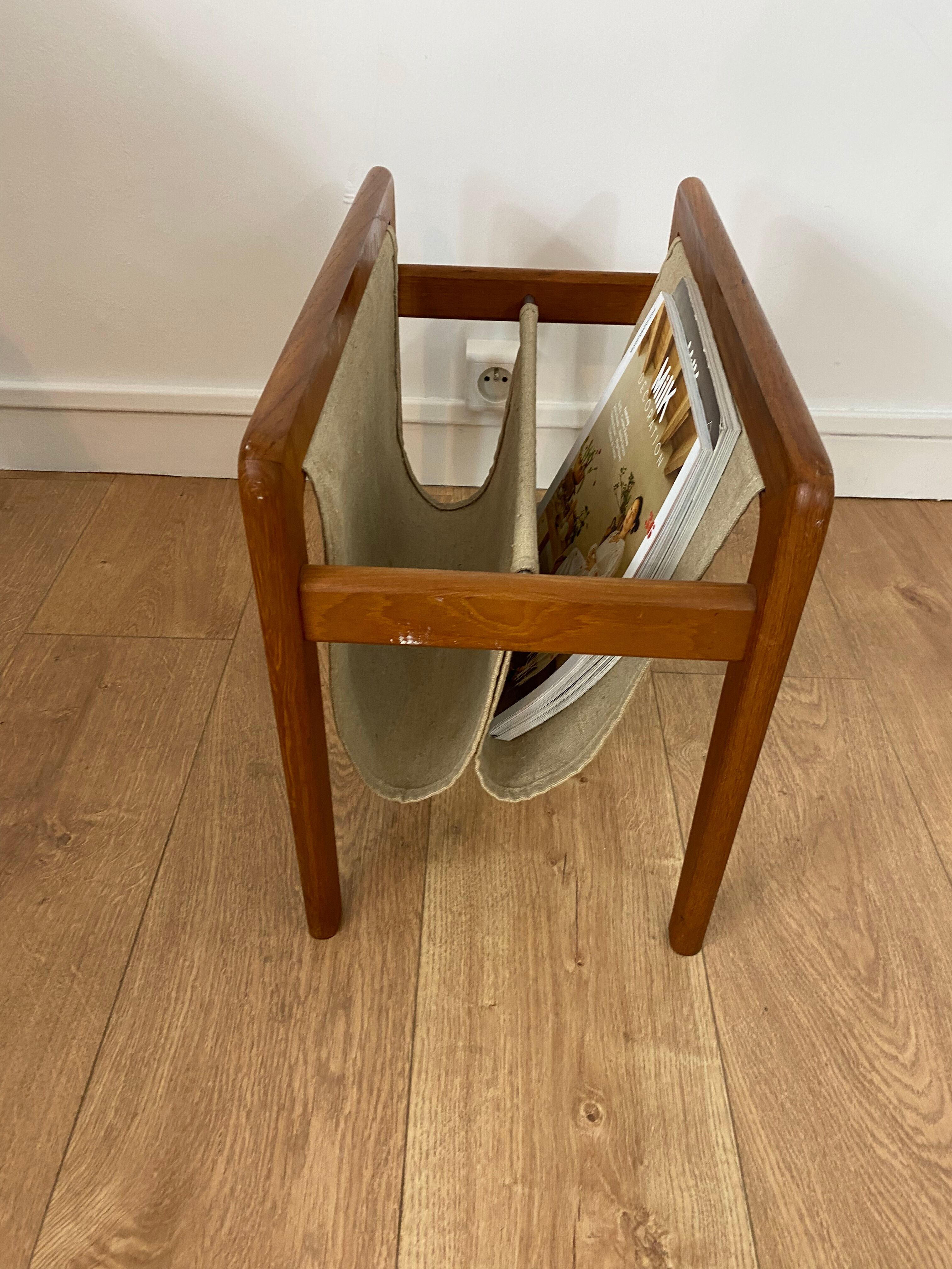 Scandinavian teak magazine rack