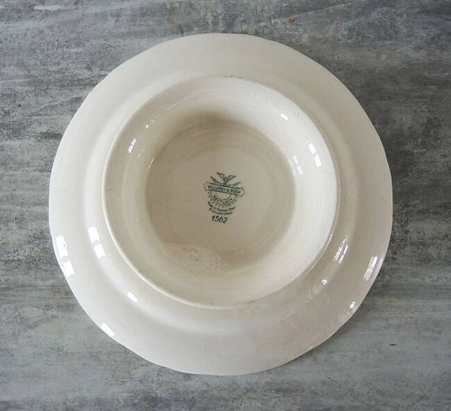 Old Villeroy & Boch Earthenware Compotier - 1562 - Peony