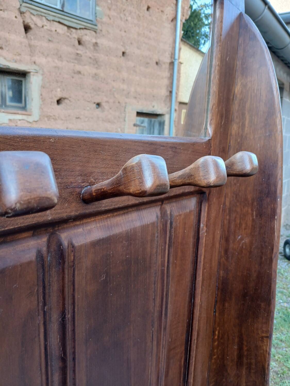 Wooden coat rack trunk