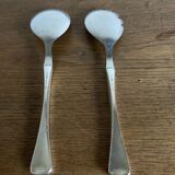 Midcentury Denmark Sorensen sterling silver salad server set 1959