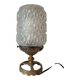 Vintage bedside lamp in molded glass and gold metal – 60s/70s