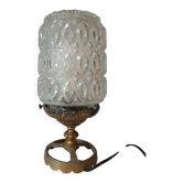 Lampe de chevet vintage en verre moulé et métal doré – années 60/70