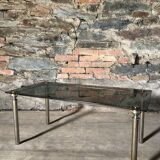 Glass and brass coffee table
