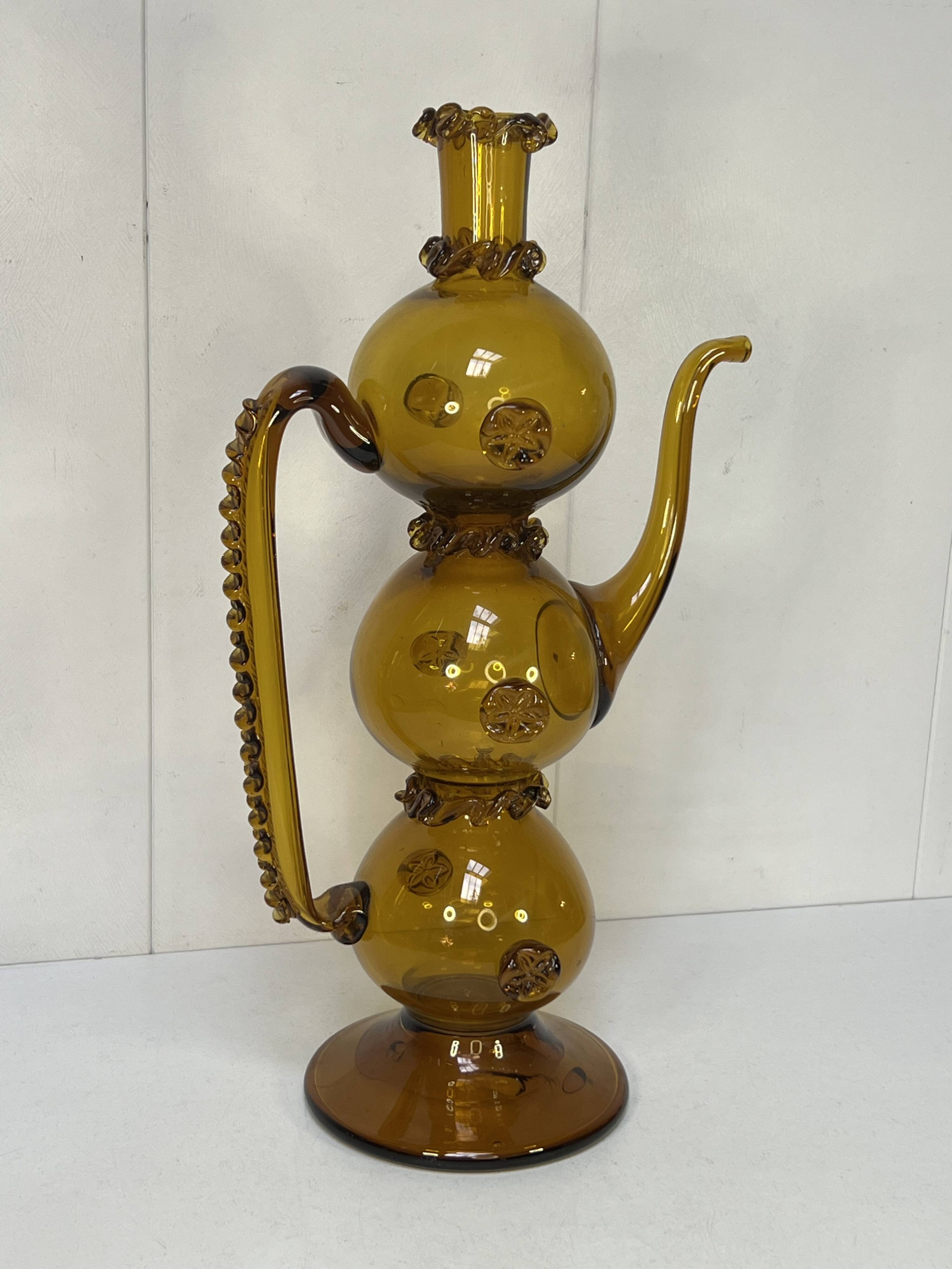 Large 20th century blown glass bottle
