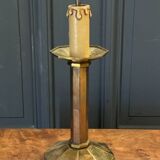 Bronze lamp 1950 in the shape of a cut-off candlestick