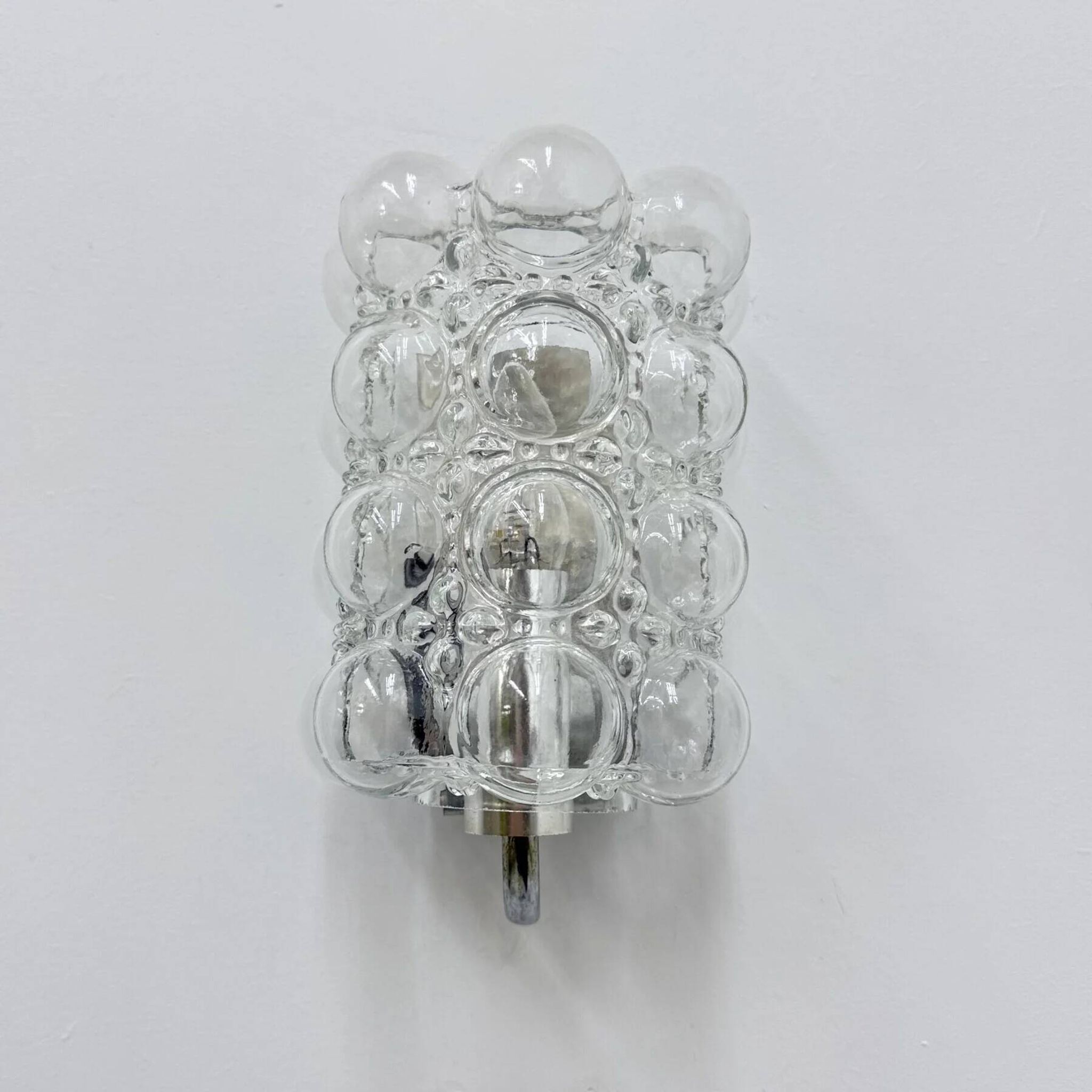 Set of 2 bubble glass wall lamp sconces by Helena Tynell for Limburg, Germany, 1970s