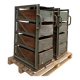 Pair of vintage industrial metal and wood lockers