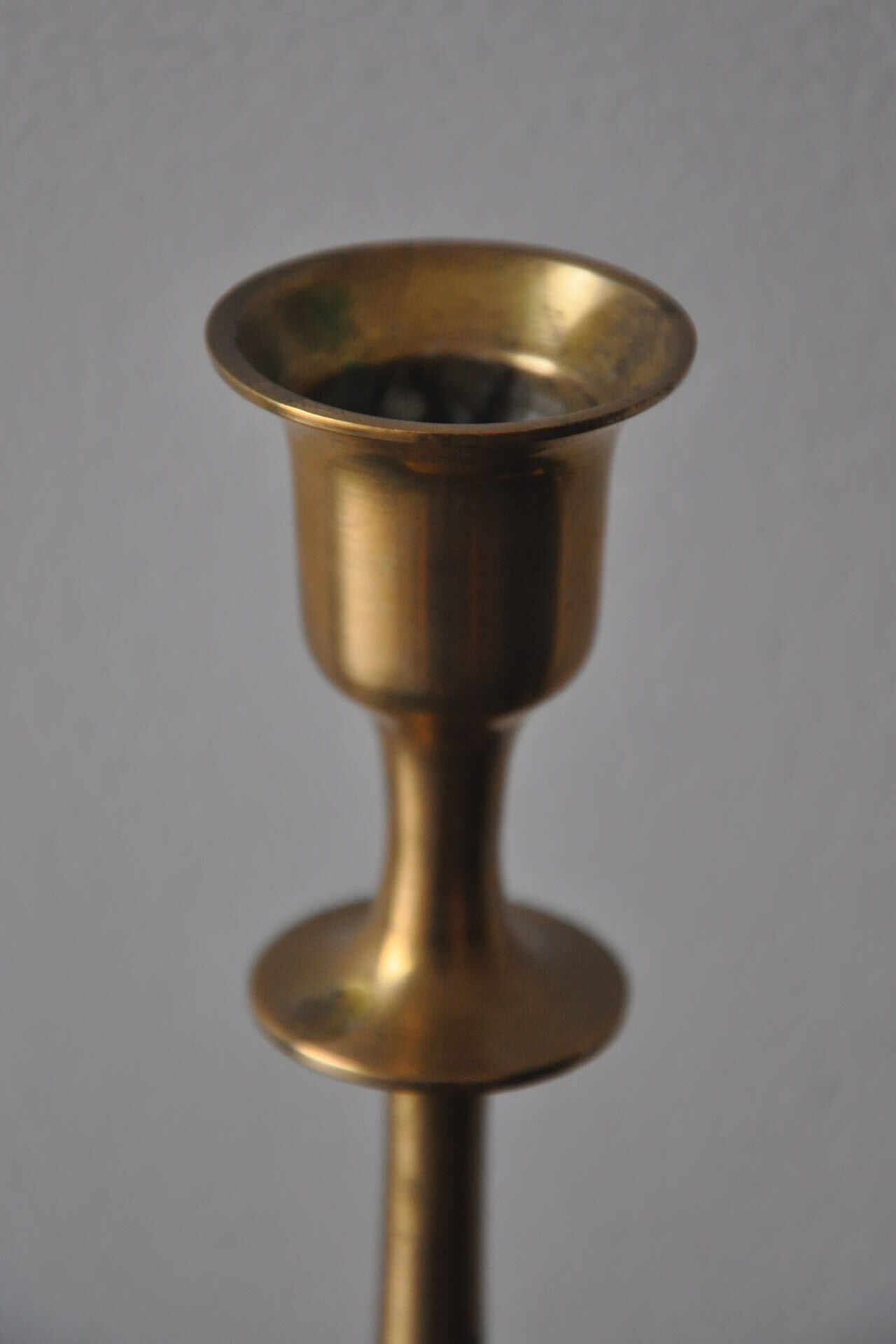 Pair of vintage Scandinavian brass candle holders