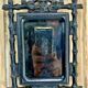 Old Napoleon III photo frame blackened hardened wood