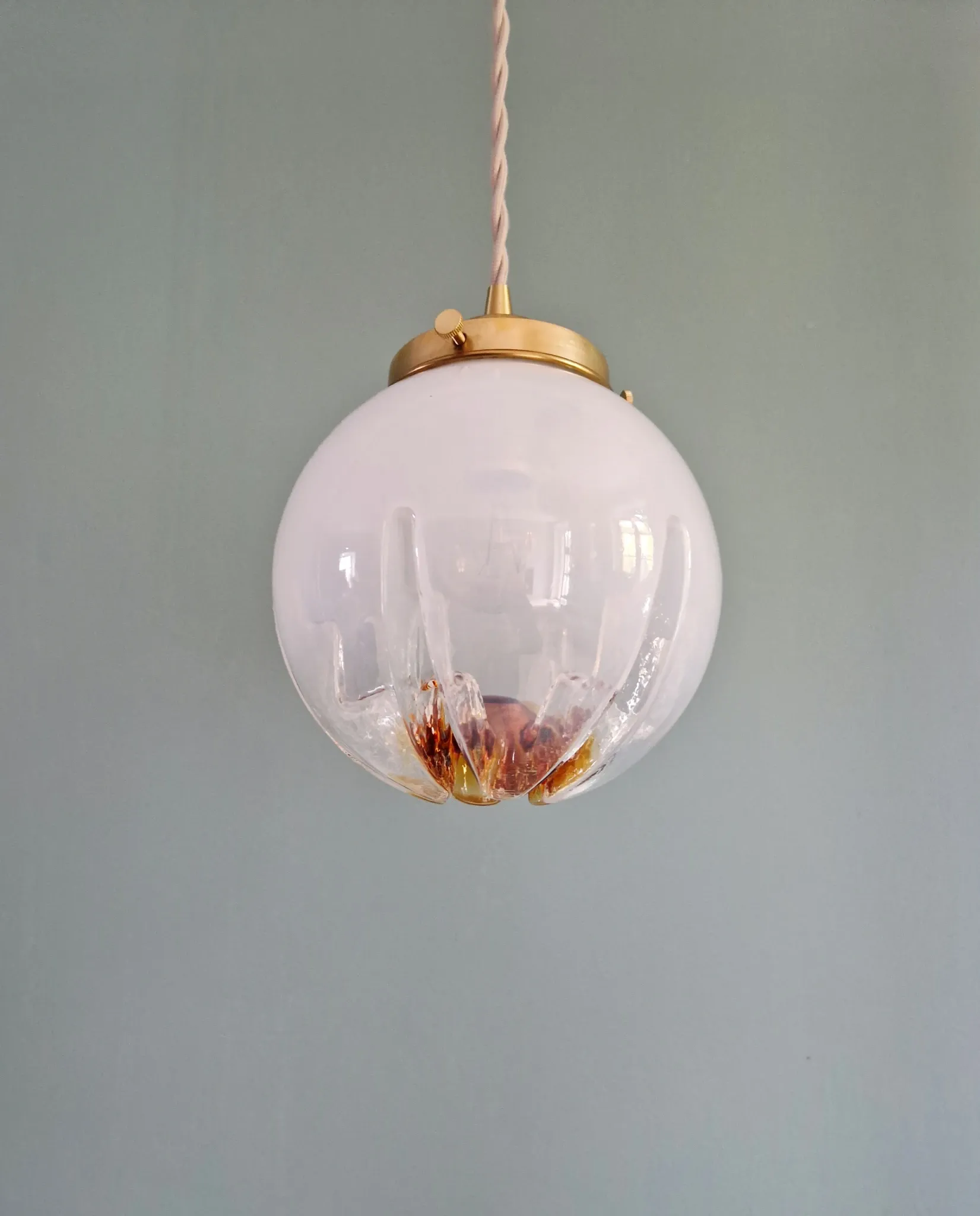 Suspension Space Age en verre de Murano, Mazzega, 1970