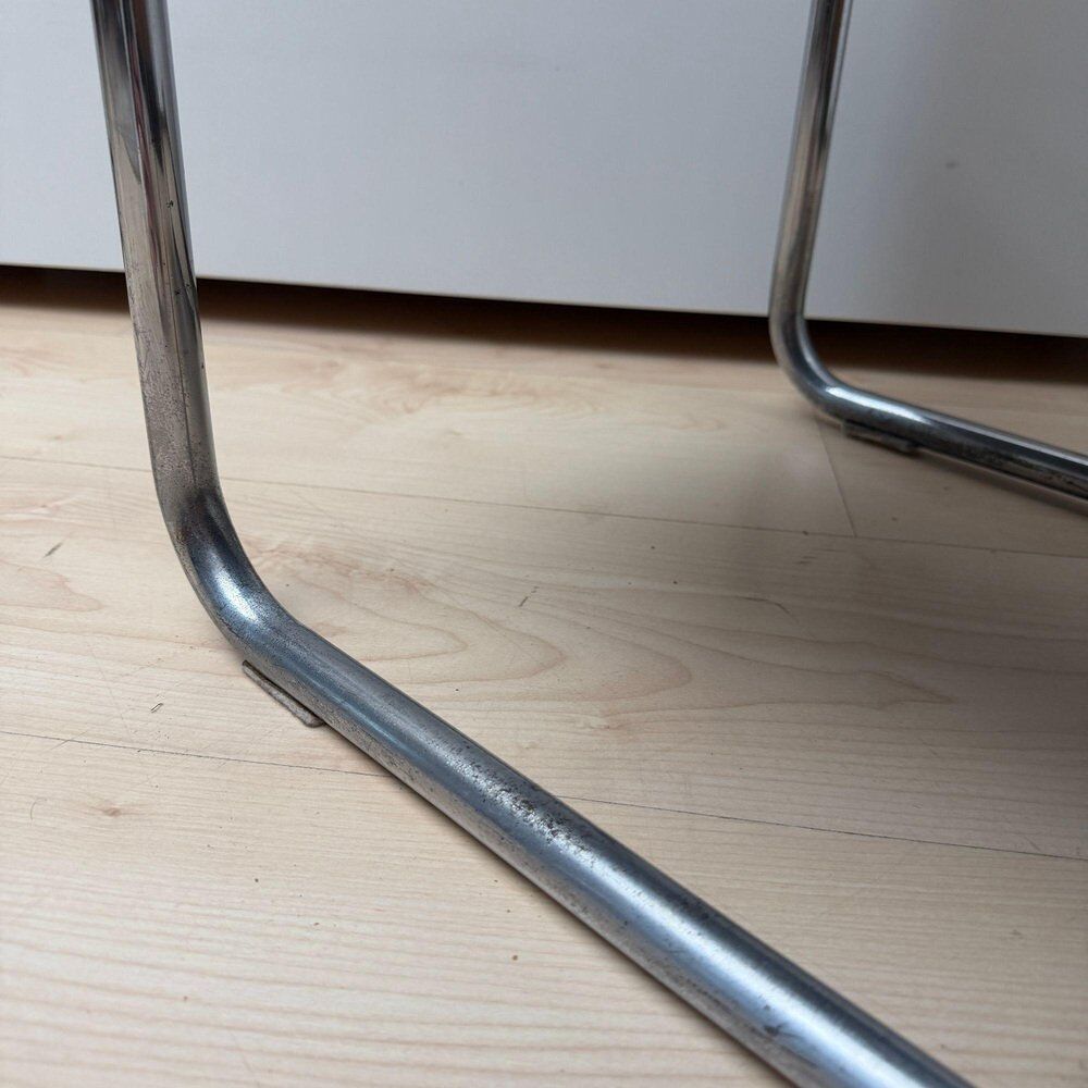 Steel tube side table in black & chrome by Mauser Werke, Germany, 1950