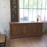 Enfilade meuble de métier chêne coulissant XL