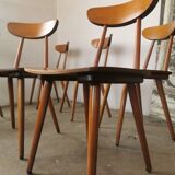 Set of 6 Hiller chairs, vintage bistro