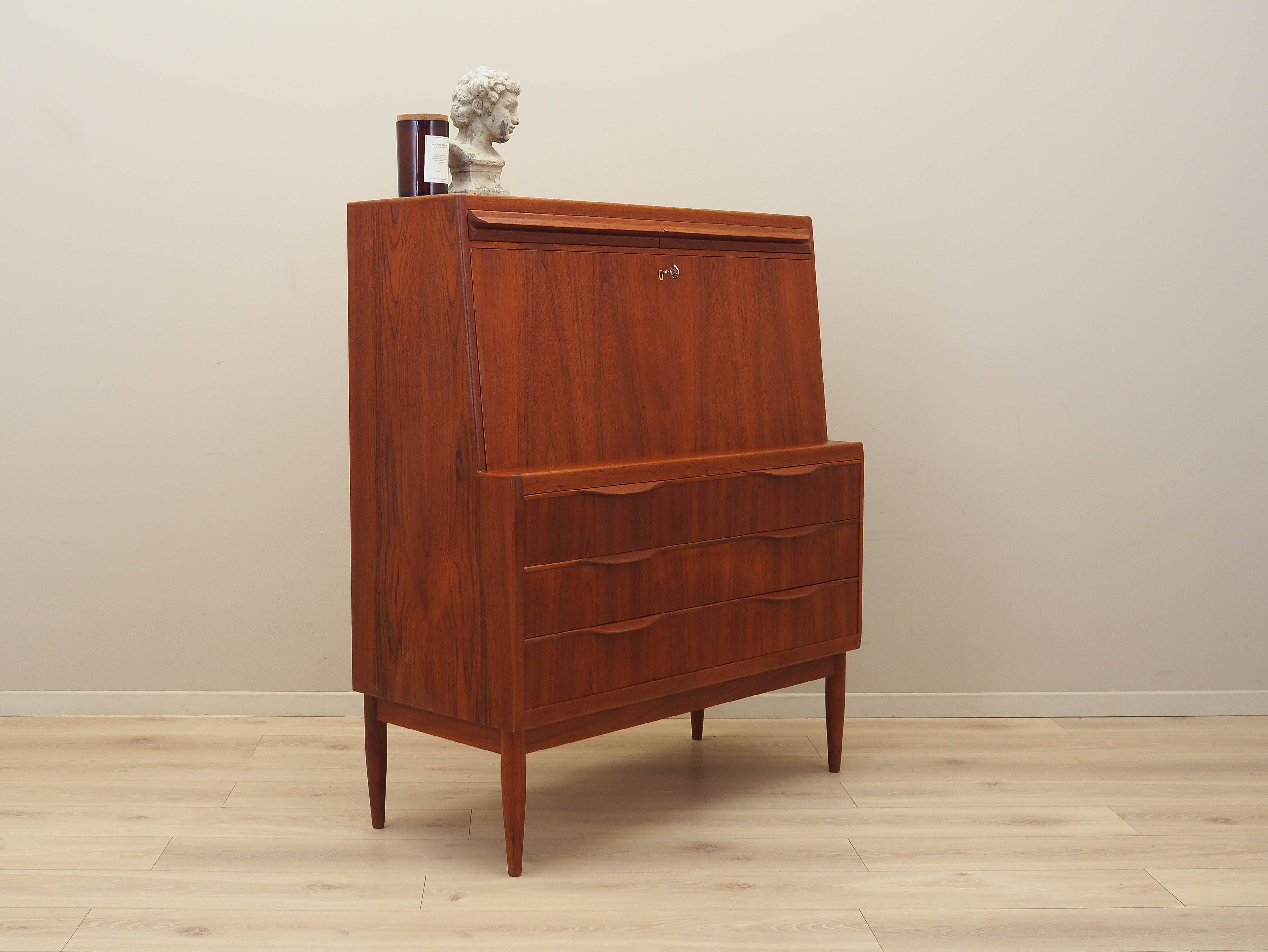 Teak secretary, Danish design, 1960s, Erling Torvits, Klim Møbelfabrik