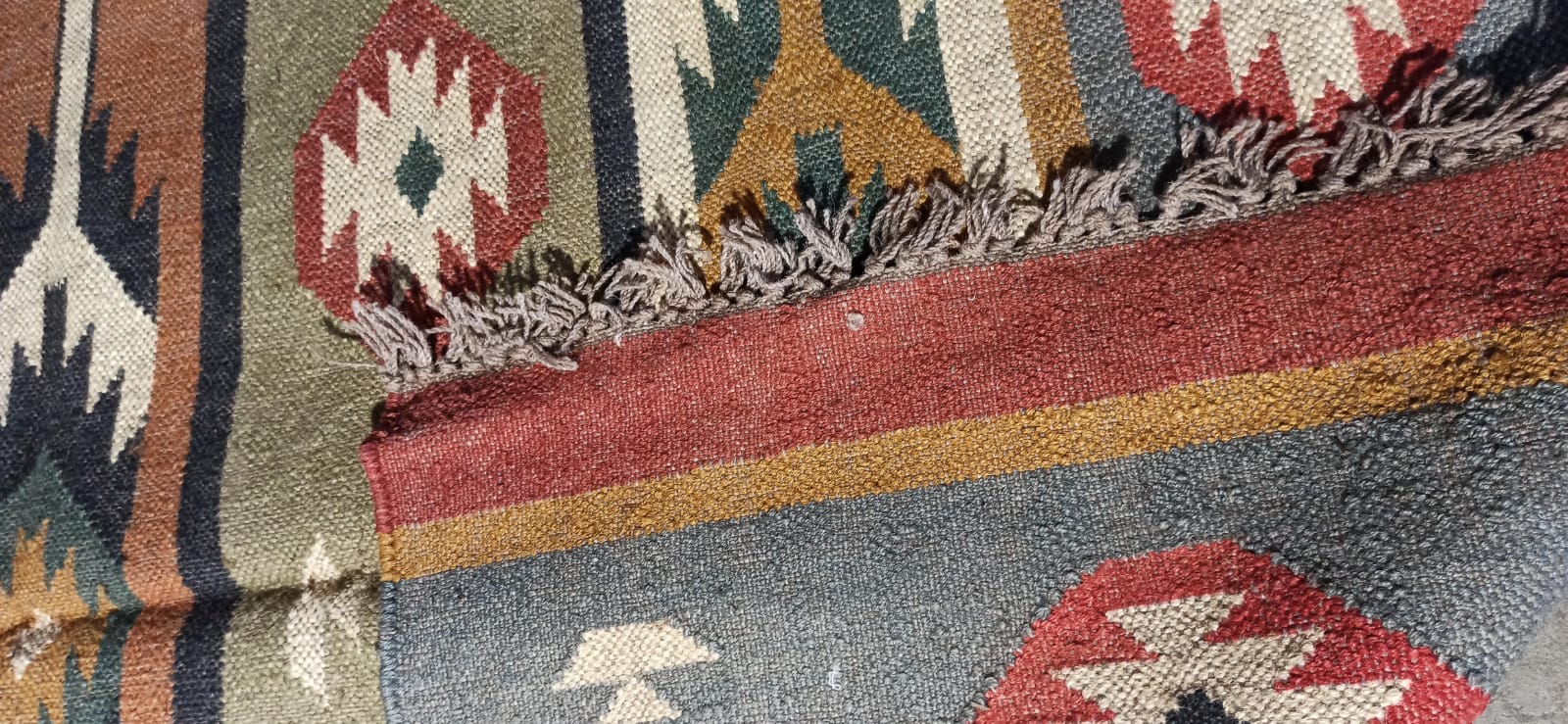 Kilim carpet in burlap and cotton - 120cm x 180cm