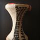2 Tam-Tam stools dressed in burlap and original vintage fabric