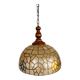 Suspension nacre et laiton, motifs fleuris