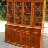 Large English bookcase in solid wood, 19th century
