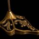Art Nouveau lamp signed LAFLOR, marbled glass with enamel floral decoration.