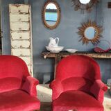 Oval rattan mirror 40x59cm