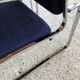 Paire de fauteuils vintage chrome et microfibre bleue circa 70