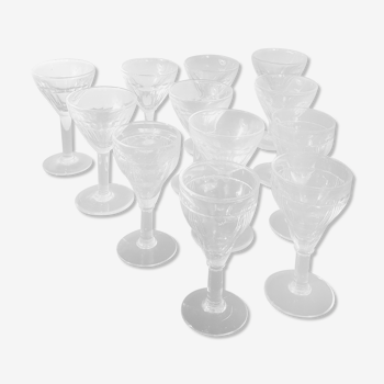 12 verres bistrot début XXè siècle années 30