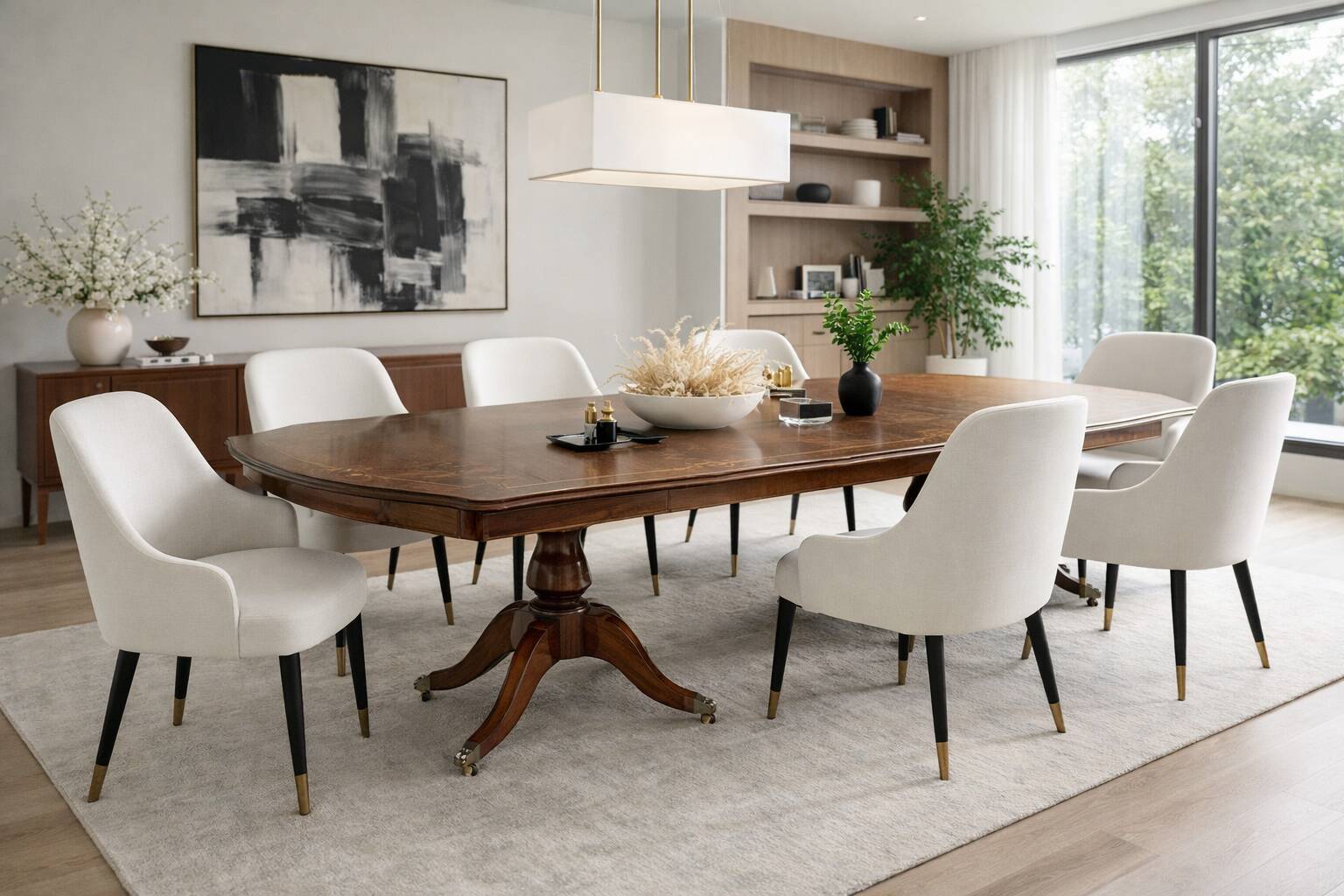 English Extendable Dining Table in Mahogany, 1920
