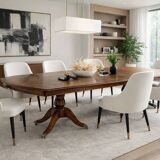 English Extendable Dining Table in Mahogany, 1920