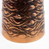 Vintage copper and teak vase
