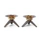Pair of vintage candle holders, brass candle holders, candle holders, tripod legs, candelabra, floral pattern