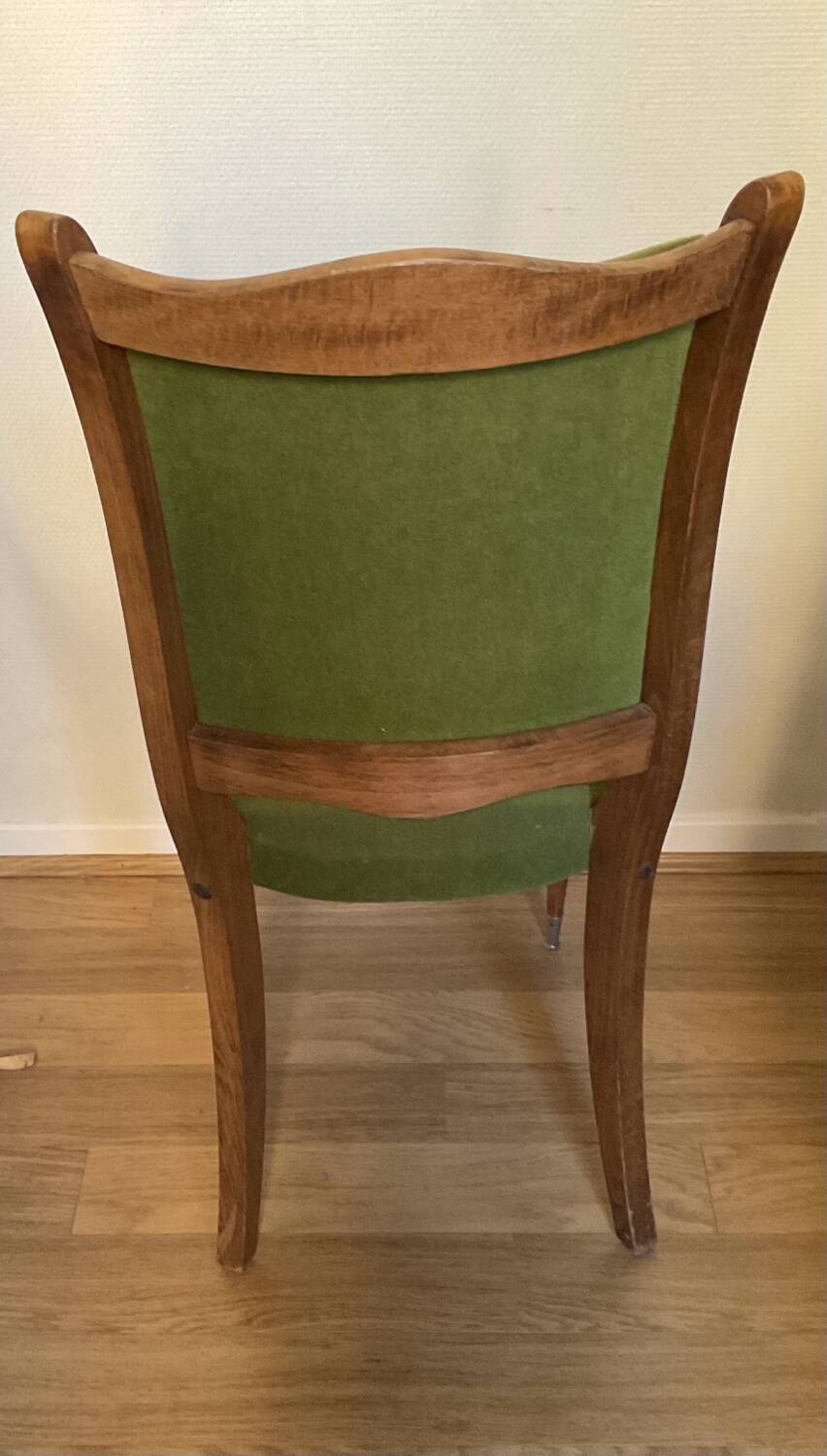 Vintage green velvet chair