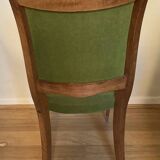 Chaise en velours vert vintage